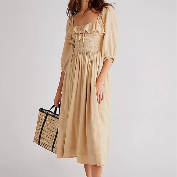 Free People Dresses & Skirts - Free People Oasis Midi Dress - Nomadic Desert